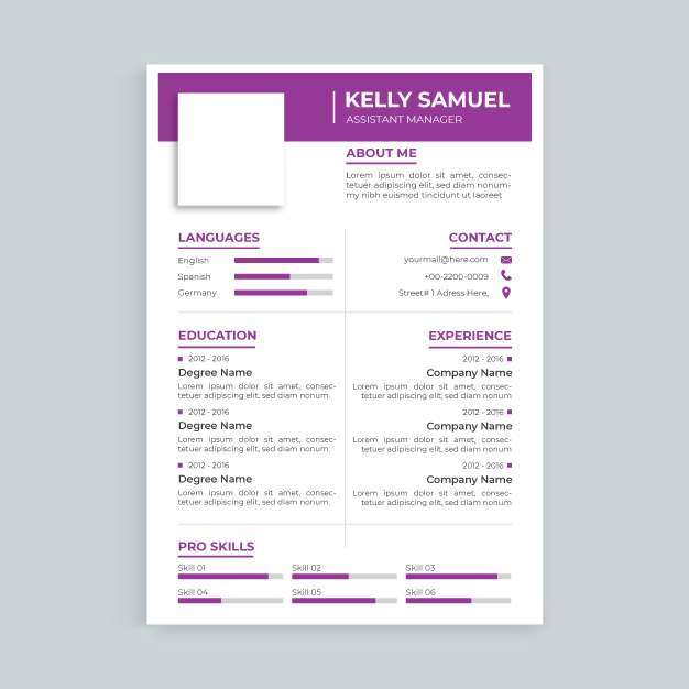 Modern resume template free download