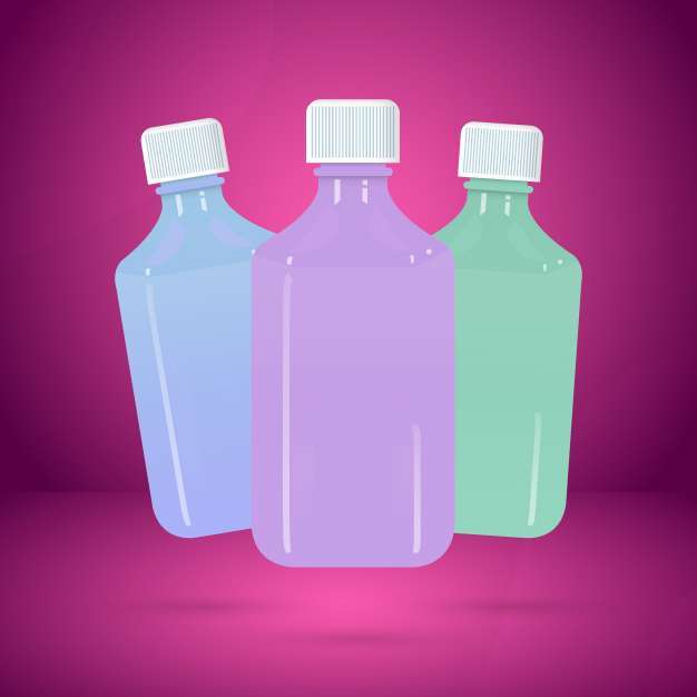 Syrup bottle 3d glossy vector