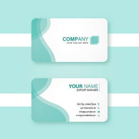Visiting card design template with wavy layers
