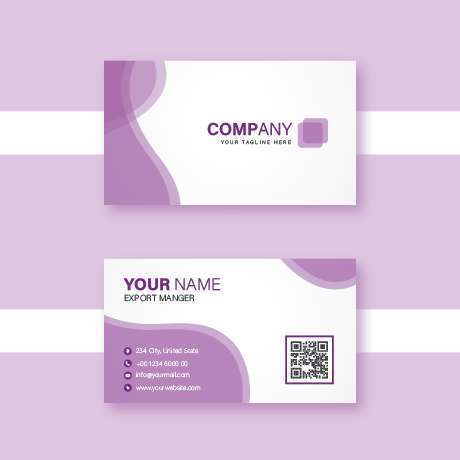 Visiting card design template with wavy shapes