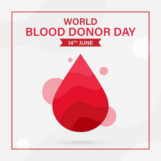 World blood donor day background with drop vector