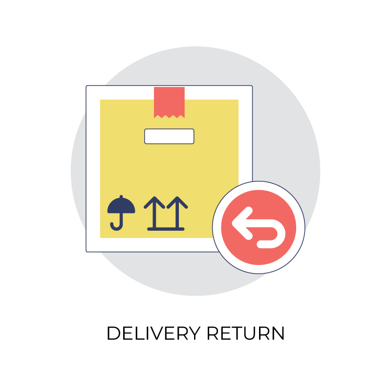 Delivery return flat color icon