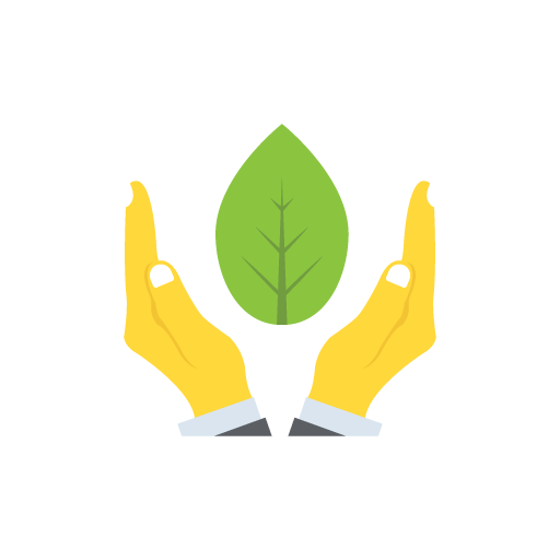 Leaf with hand flat icon vector