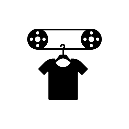 Clothes hanging vector icon